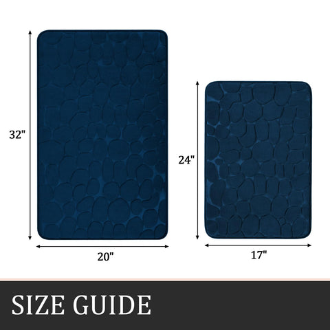 YIHOUSE dark blue bath mat 24x17 inches for quick drying.