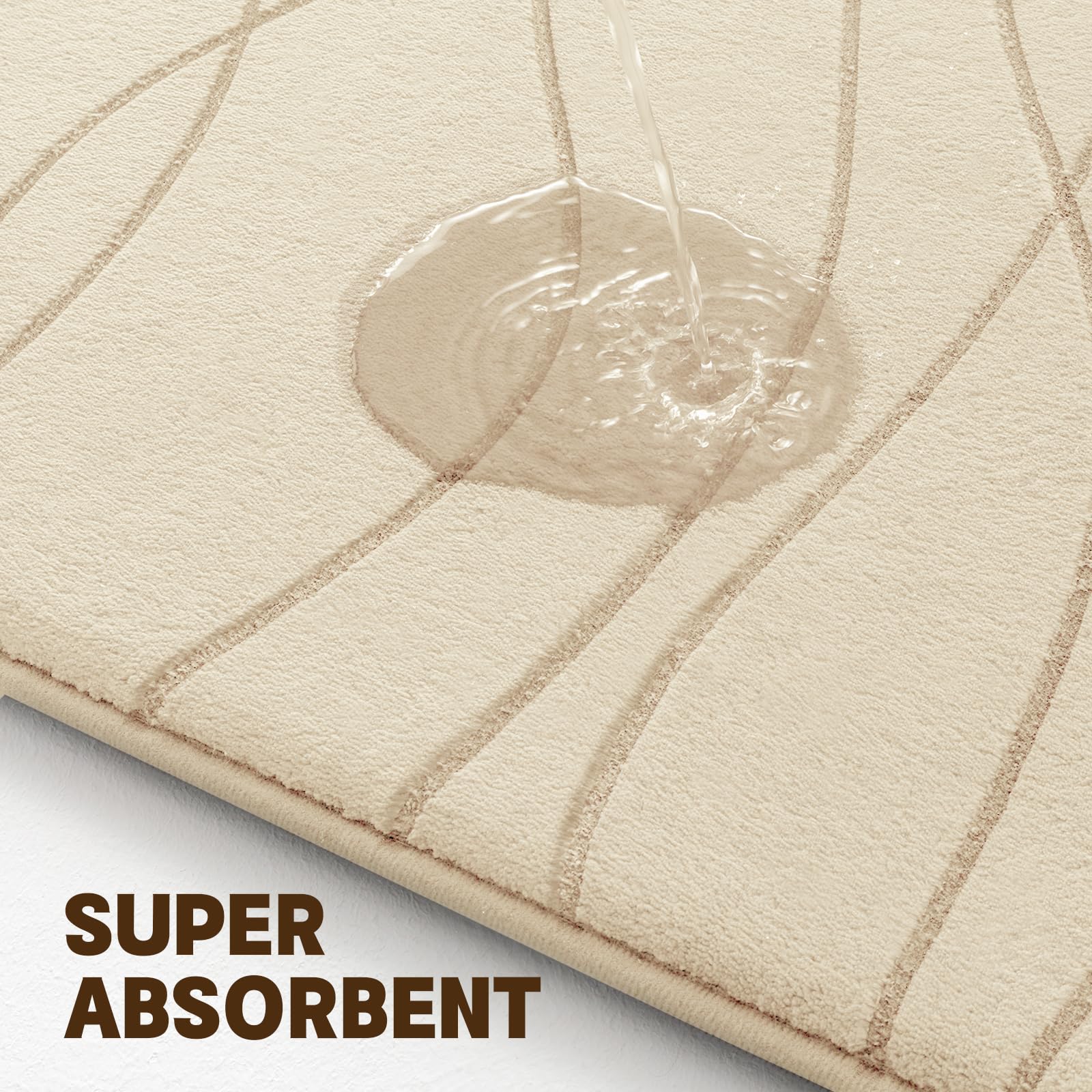 YIHOUSE bath rug set non-slip backing keeps mats in place on wood or tile