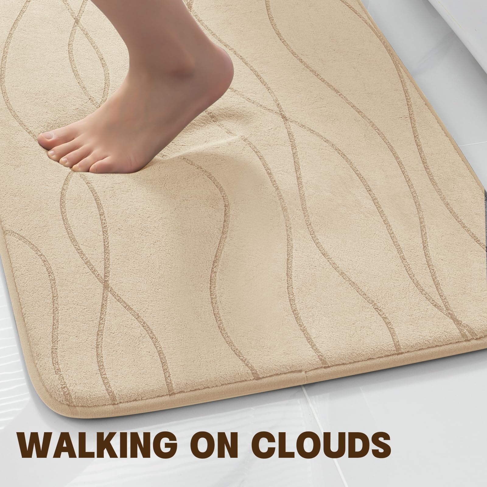YIHOUSE bath rug set quick-drying fabric reduces puddles and clean floors