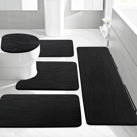 YIHOUSE bathroom entrance area mat set, reduces water tracking