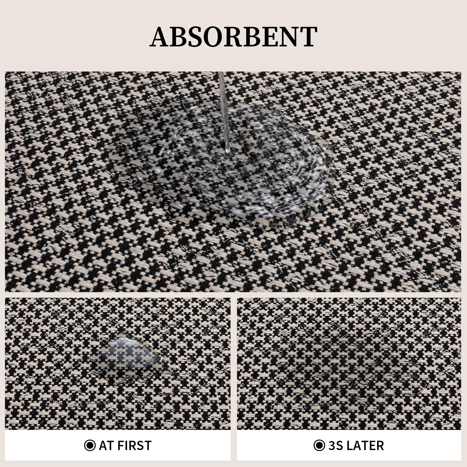 YIHOUSE bathroom rug laid flat showing low-profile design
