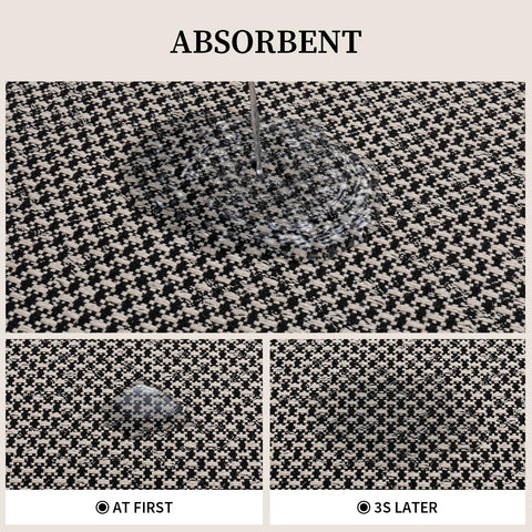 YIHOUSE bathroom rug laid flat showing low-profile design
