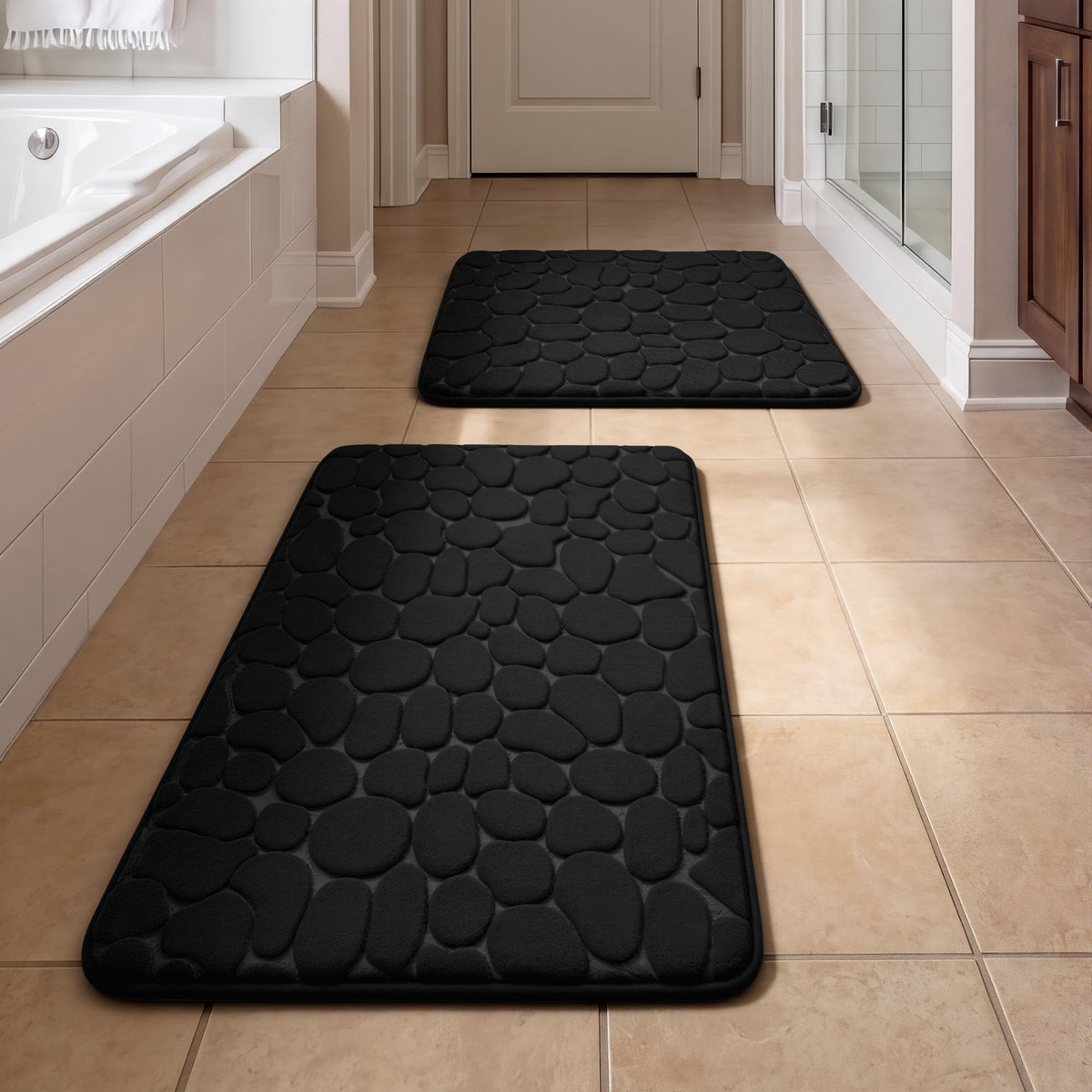 YIHOUSE bathroom rug set large 32x20 with plush memory foam for soft steps