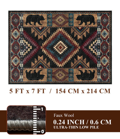 YIHOUSE bear-print rug with non-slip backing stays put on floors