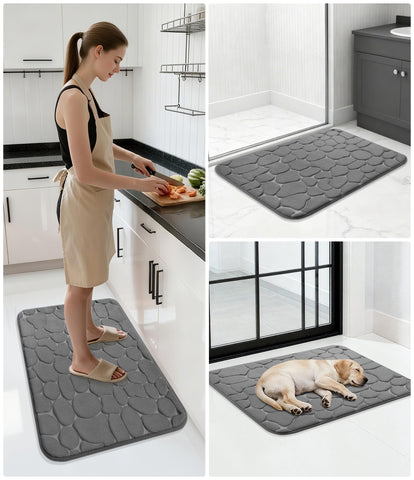 YIHOUSE cobblestone rug dries quickly after showers and baths