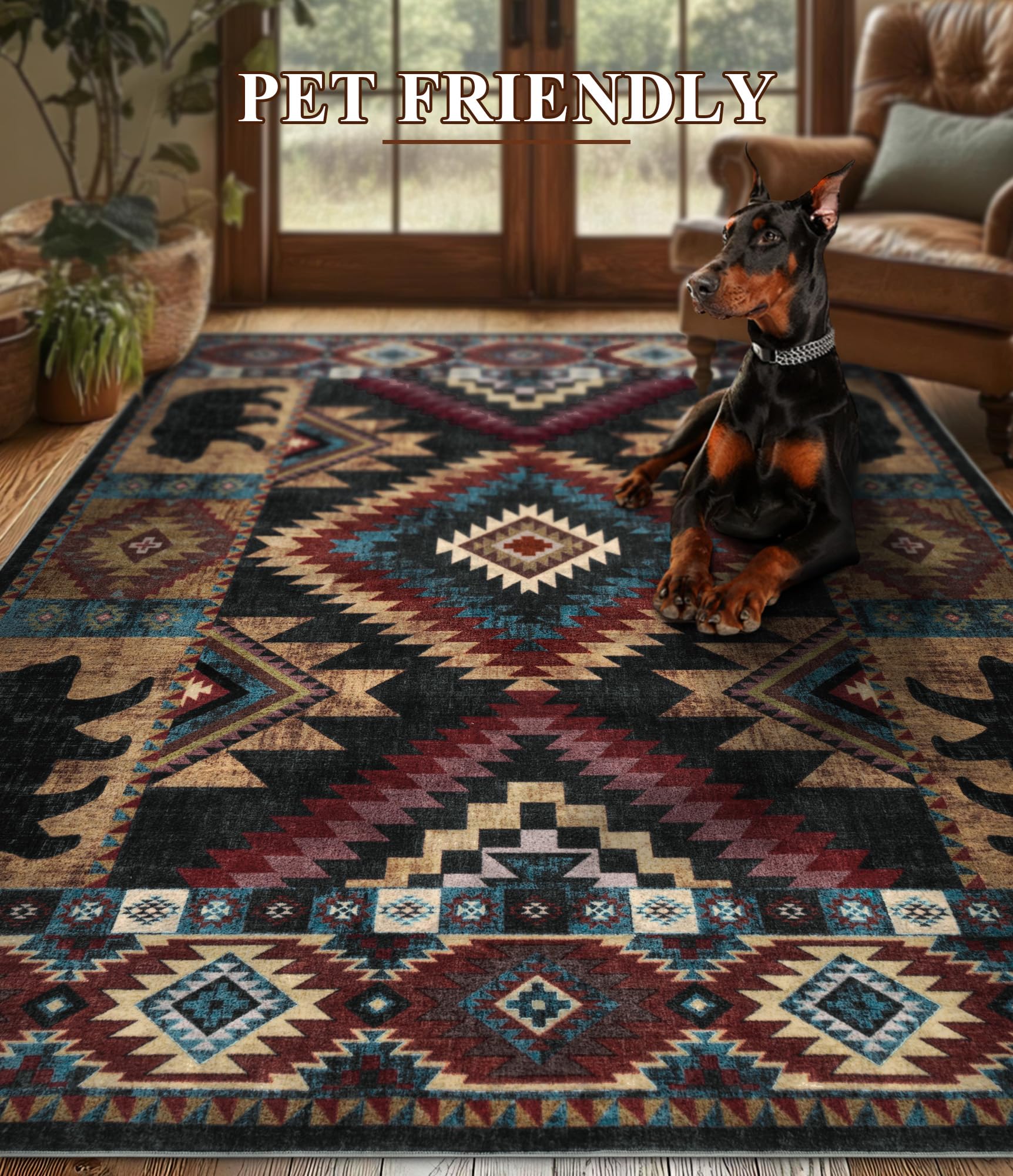 YIHOUSE durable high-traffic rug withstands daily wear