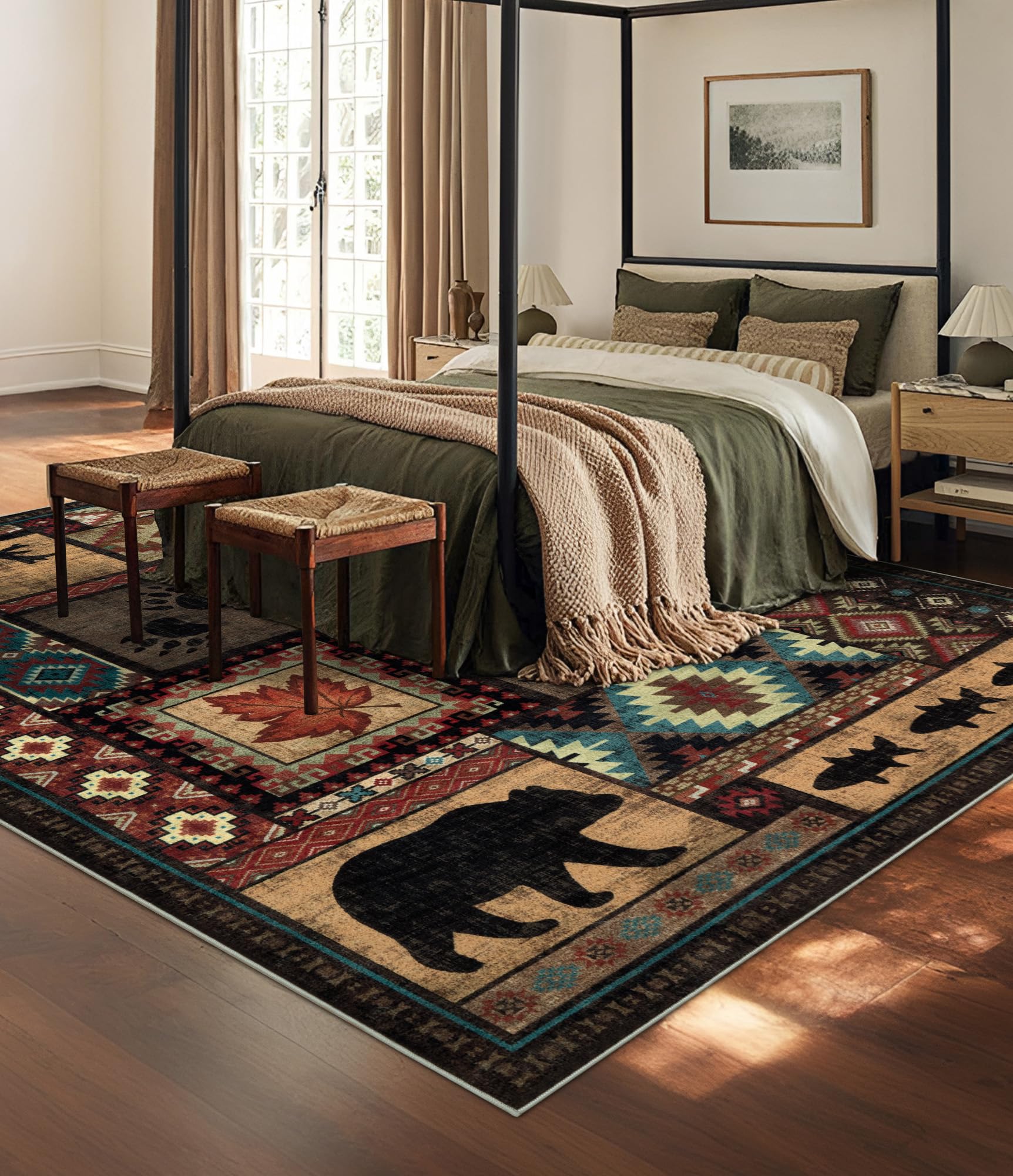 YIHOUSE imitation cashmere rug; soft feel and machine washable for easy maintenance.