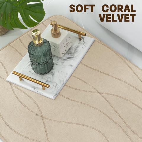 YIHOUSE khaki bath rug set color that blends with many bathroom styles