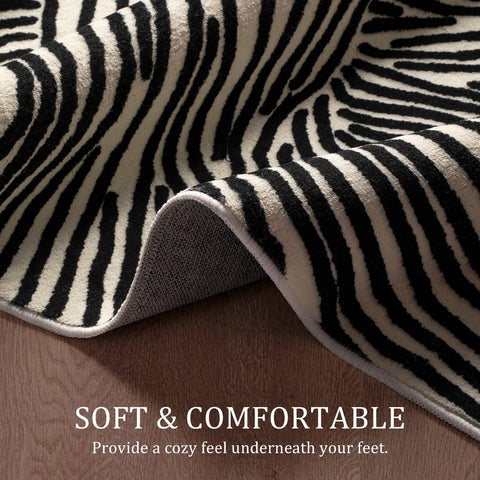 YIHOUSE low-pile, durable rug works under furniture with minimal clearance.