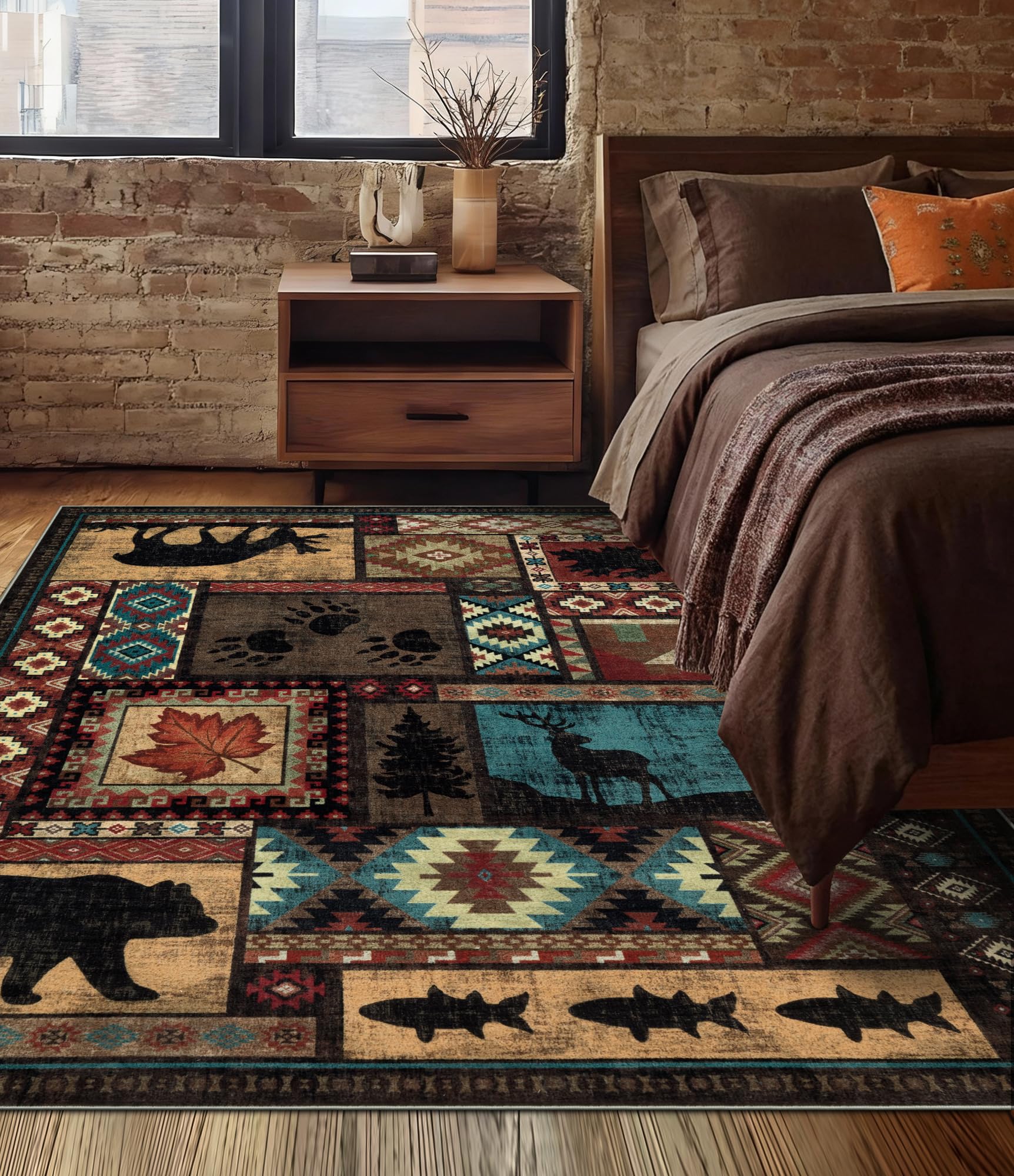 YIHOUSE low-pile imitation cashmere rug stays under doors and furniture