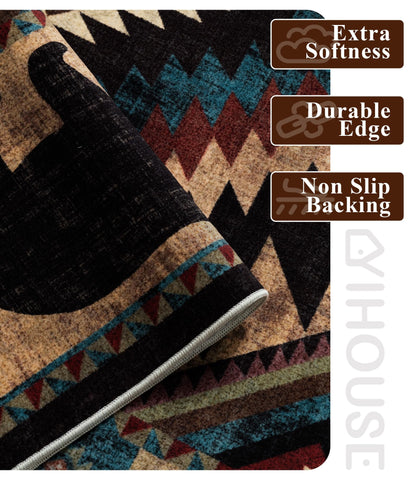 YIHOUSE low-pile imitation cashmere rug feels soft underfoot