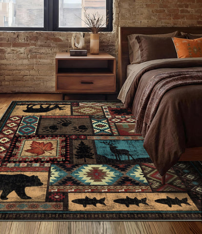 YIHOUSE low-pile imitation cashmere rug stays under doors and furniture