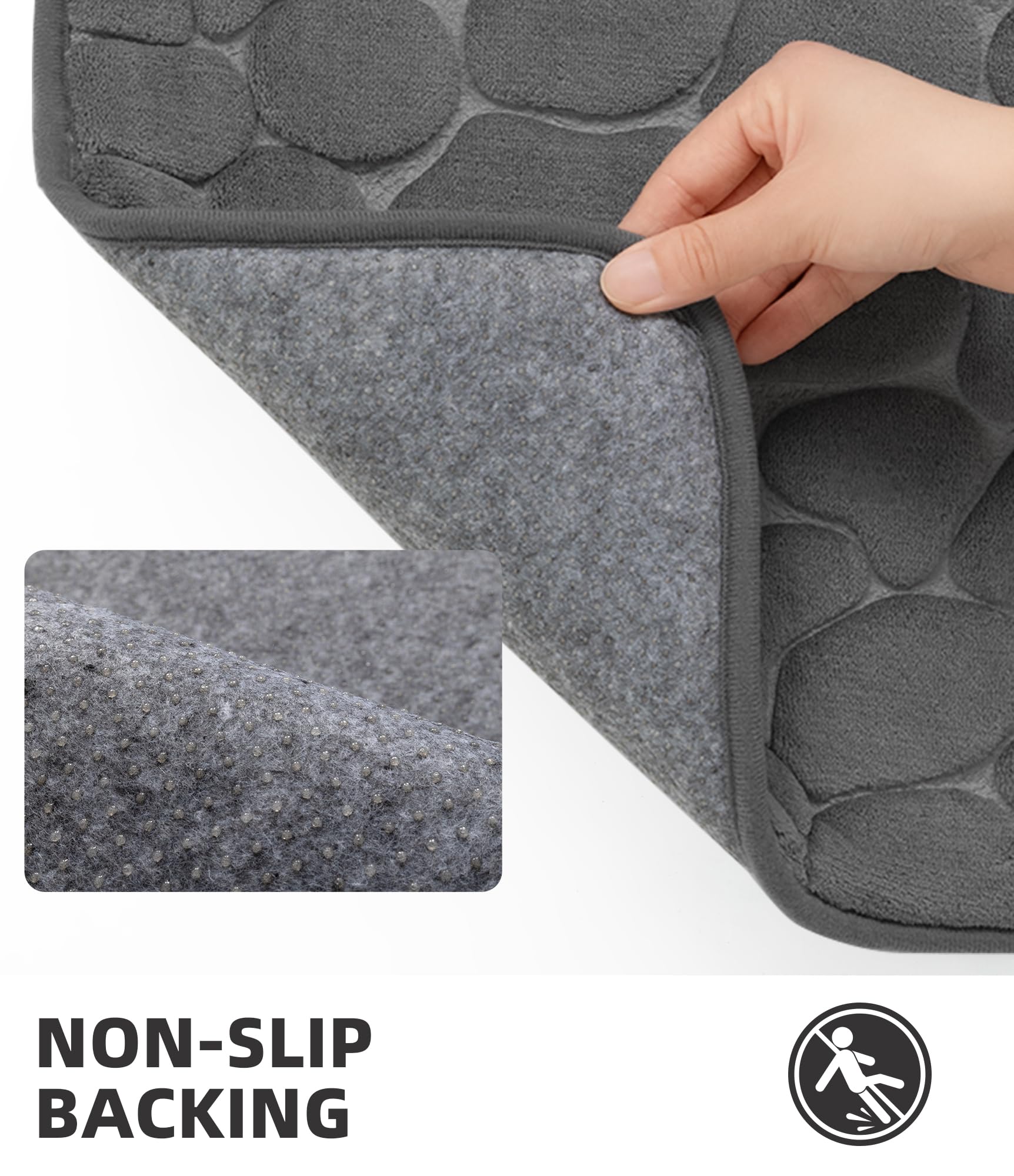 YIHOUSE machine-washable bath mat for easy cleaning