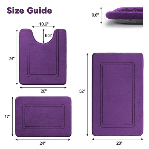 YIHOUSE memory foam bath mat non-slip backing prevents shifting on wet floors