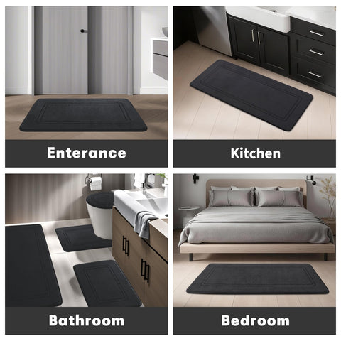YIHOUSE memory foam bath mat set color options help coordinate bathroom decor.