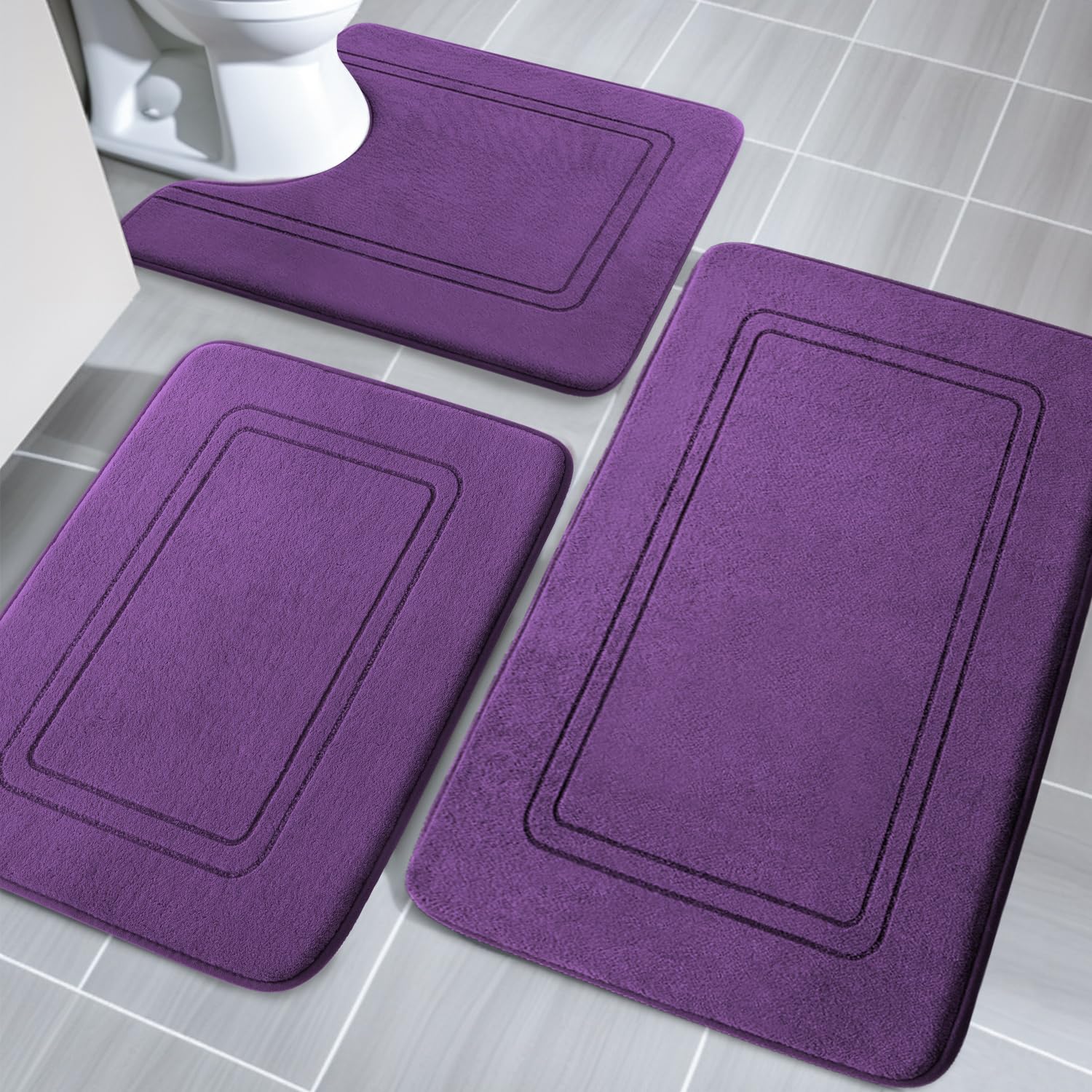 YIHOUSE memory foam bath mat large rug 32x20 for plush comfort after showers