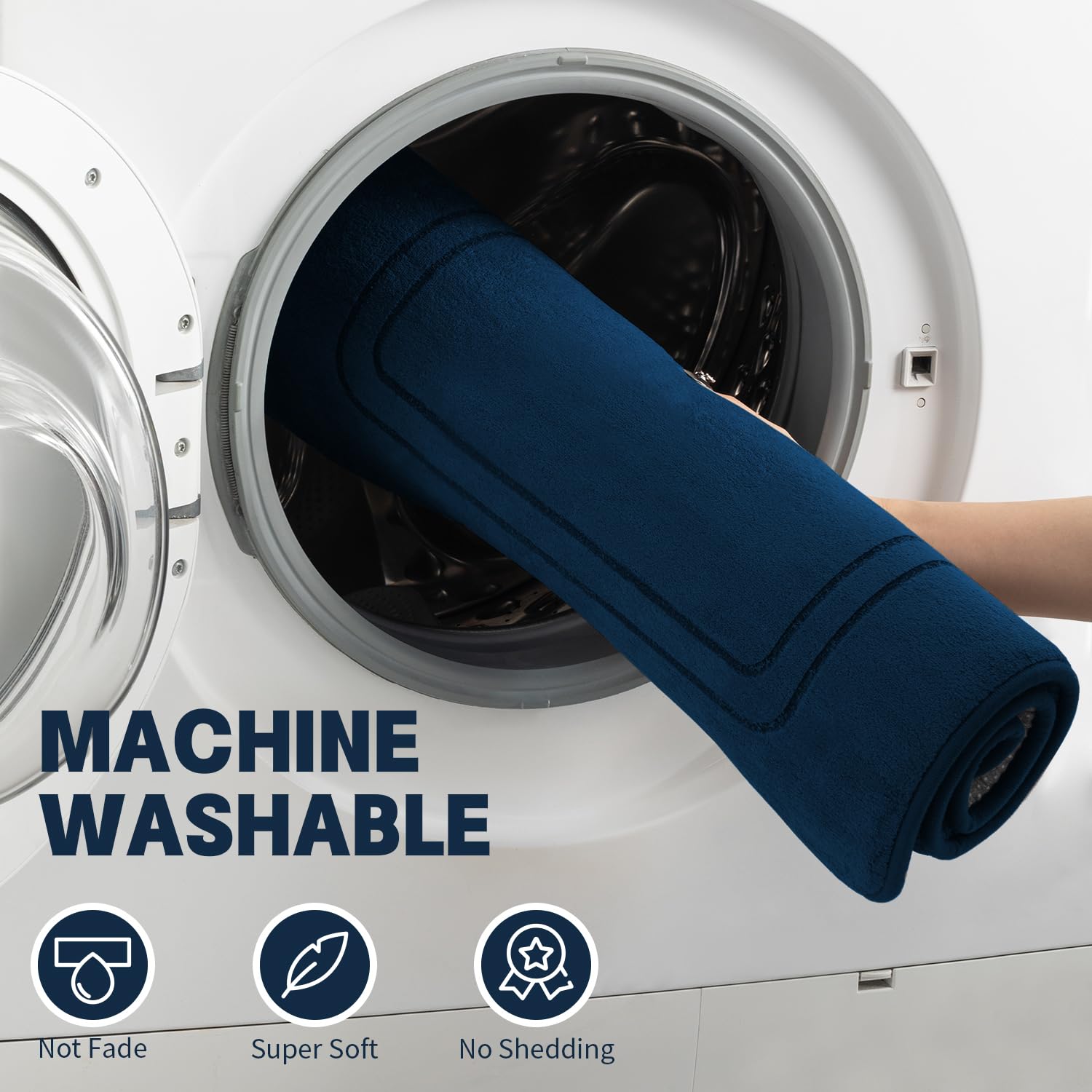 YIHOUSE memory foam bath mat set machine washable for easy cleaning