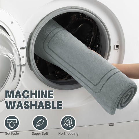 YIHOUSE bath mat set is machine washable for easy care and freshness