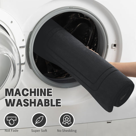 YIHOUSE memory foam bath mat set is machine washable for easy care.