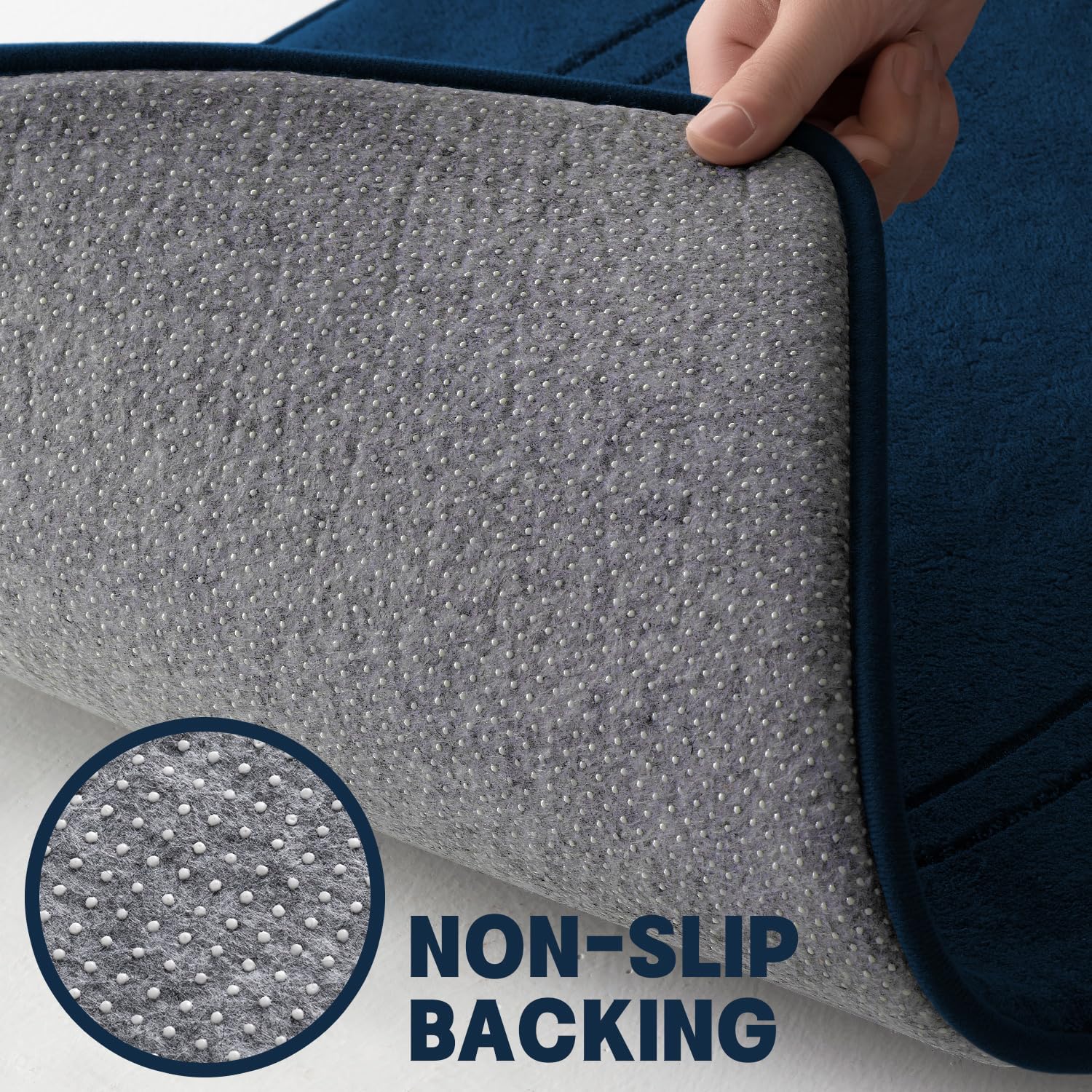 YIHOUSE memory foam bath mat set non-slip backing helps prevent slipping