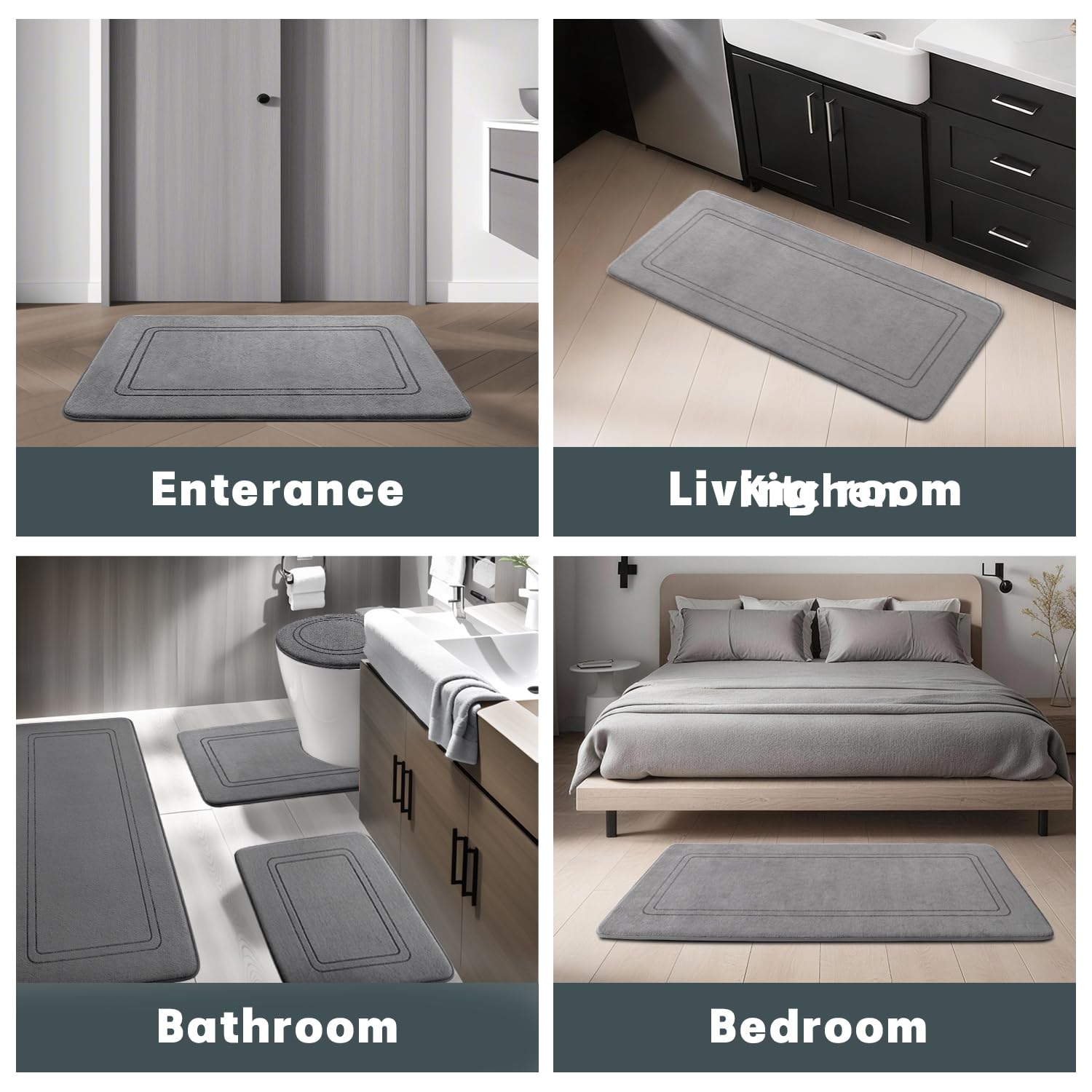 YIHOUSE memory foam offers plush support for everyday bathroom use