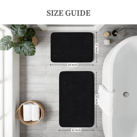 YIHOUSE memory foam bath rug 2pc set, side view, foot support