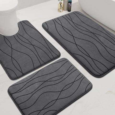 YIHOUSE memory foam rug 32x20 in dark grey for soft steps after shower
