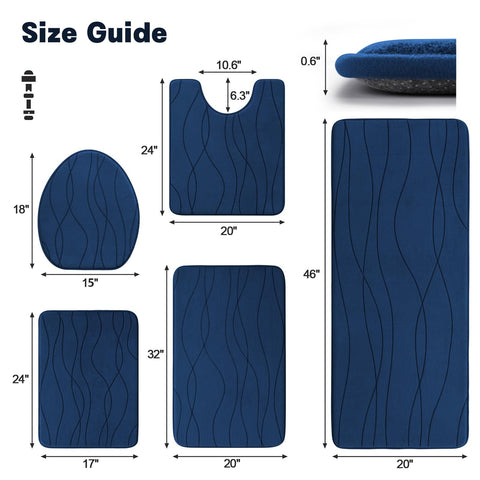 YIHOUSE memory foam bath rug set long rug provides soft support by the tub.