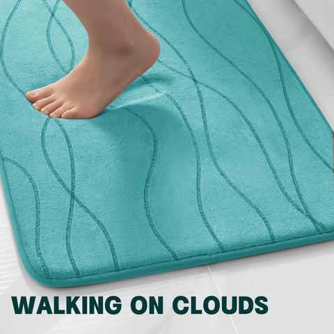 YIHOUSE teal U-shaped bath rug 24x20 inches around toilet area