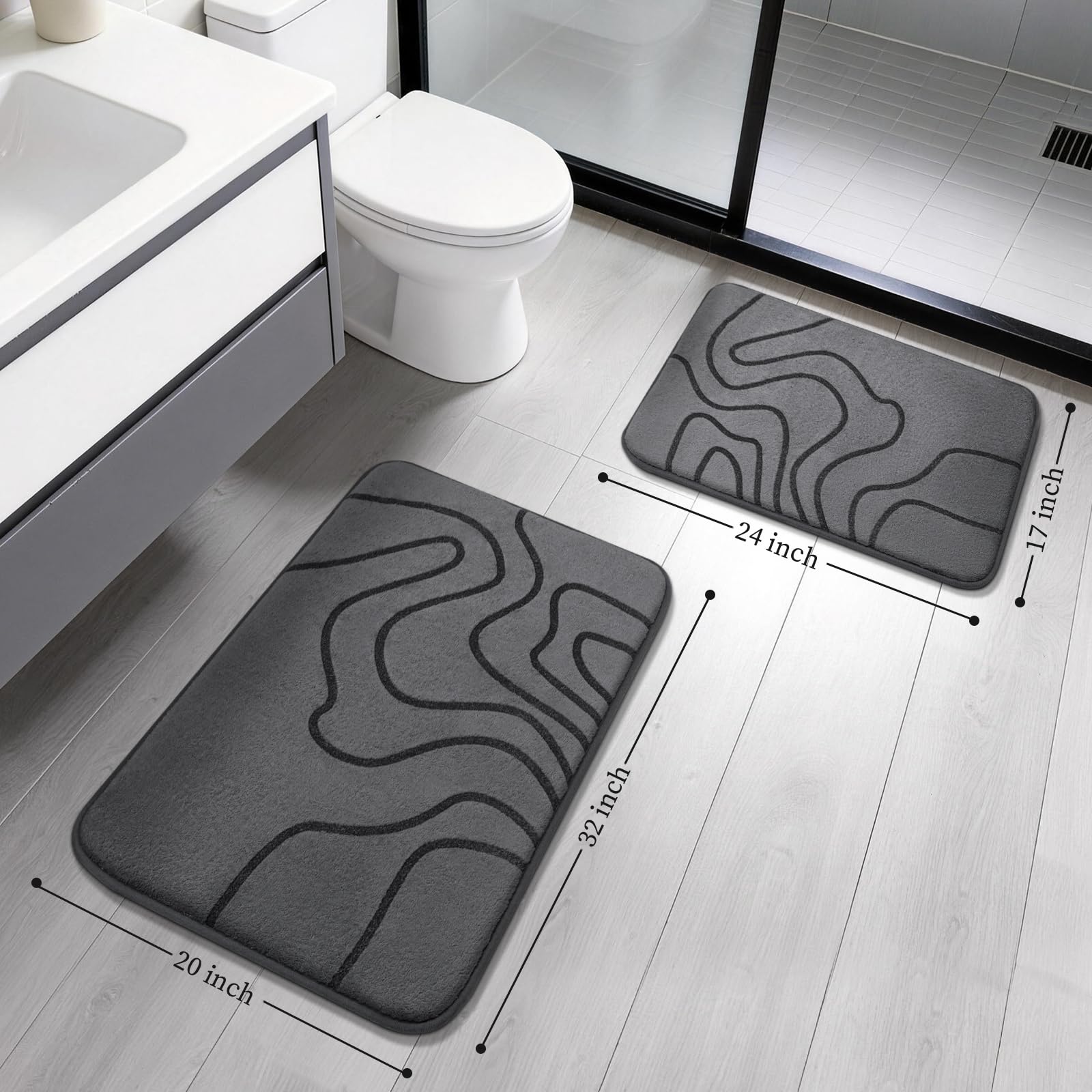 YIHOUSE memory foam bath rug offers ultimate support on cold bathroom floors.