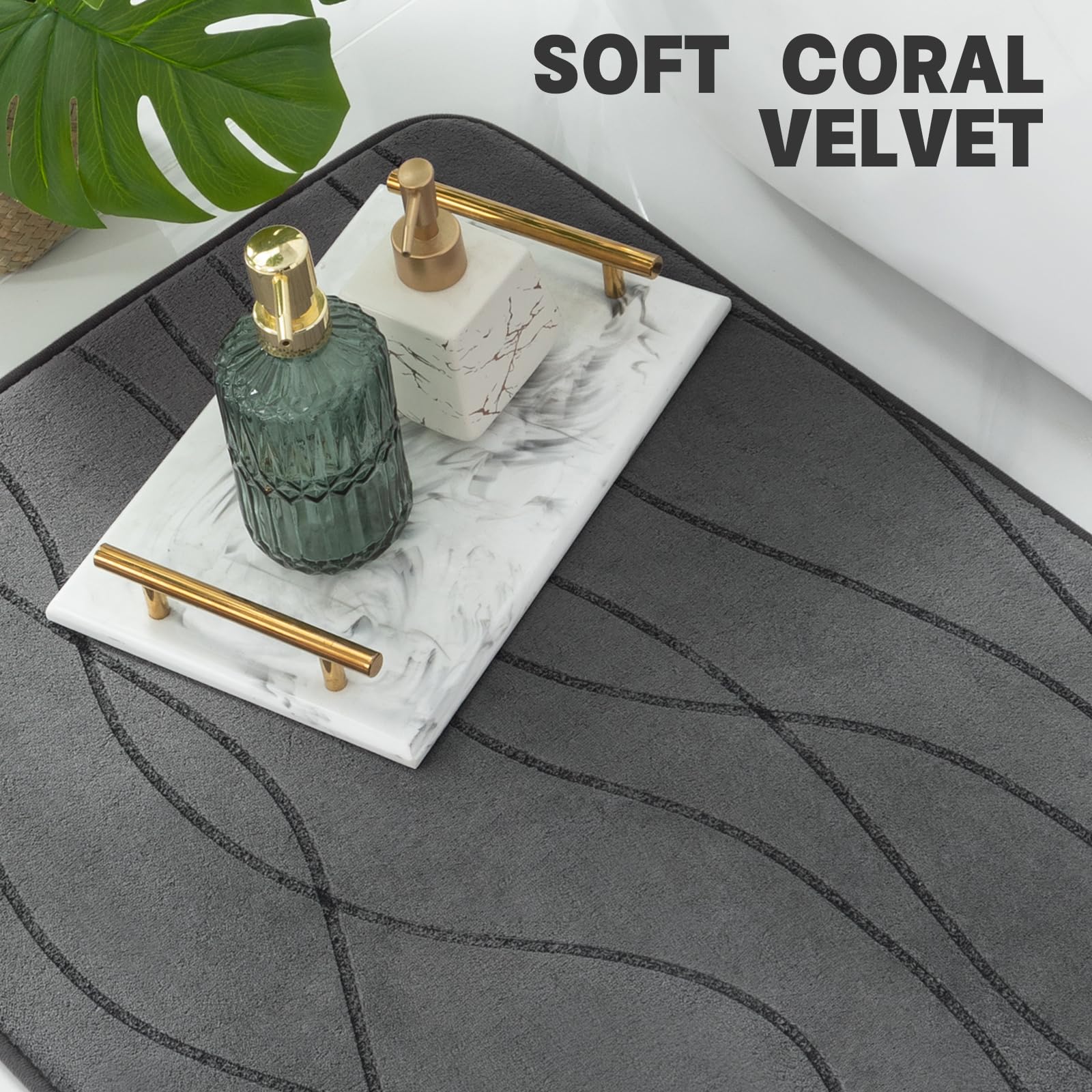 YIHOUSE U-shaped toilet mat demonstrates targeted comfort around the basin.