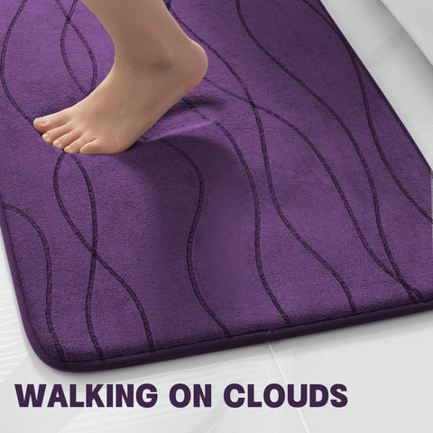 YIHOUSE memory foam purple small rug used near sink for extra coverage