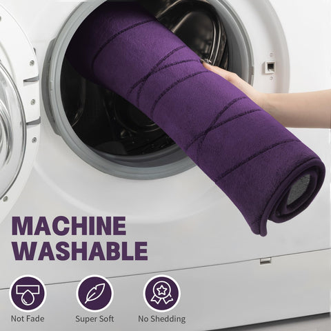 YIHOUSE memory foam purple U-shaped toilet rug for bathroom protection