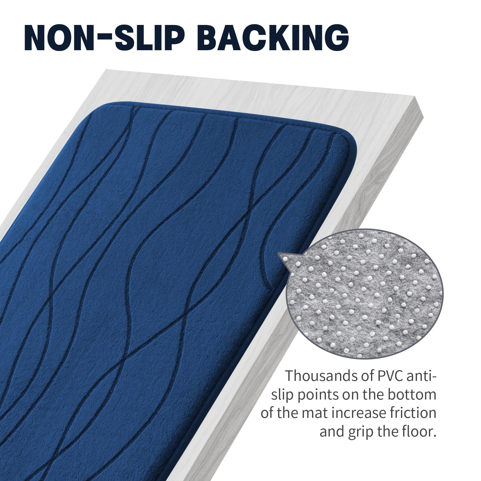 YIHOUSE navy bathroom entrance rug adds style and dryness