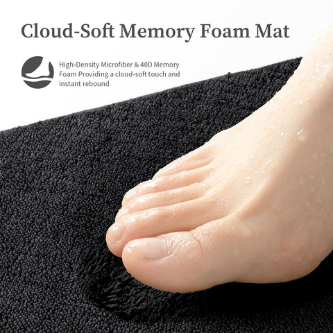 YIHOUSE non-slip backing bath rug close-up demonstrates secure grip