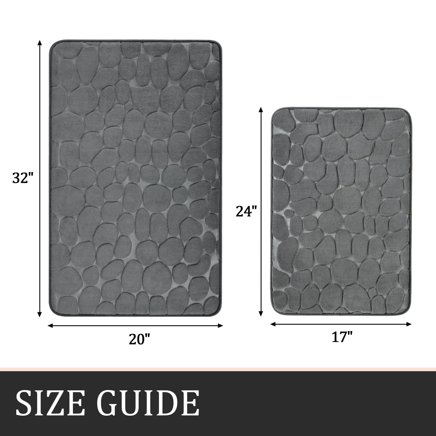 YIHOUSE non-slip backing with drip-dot pattern keeps mat in place.