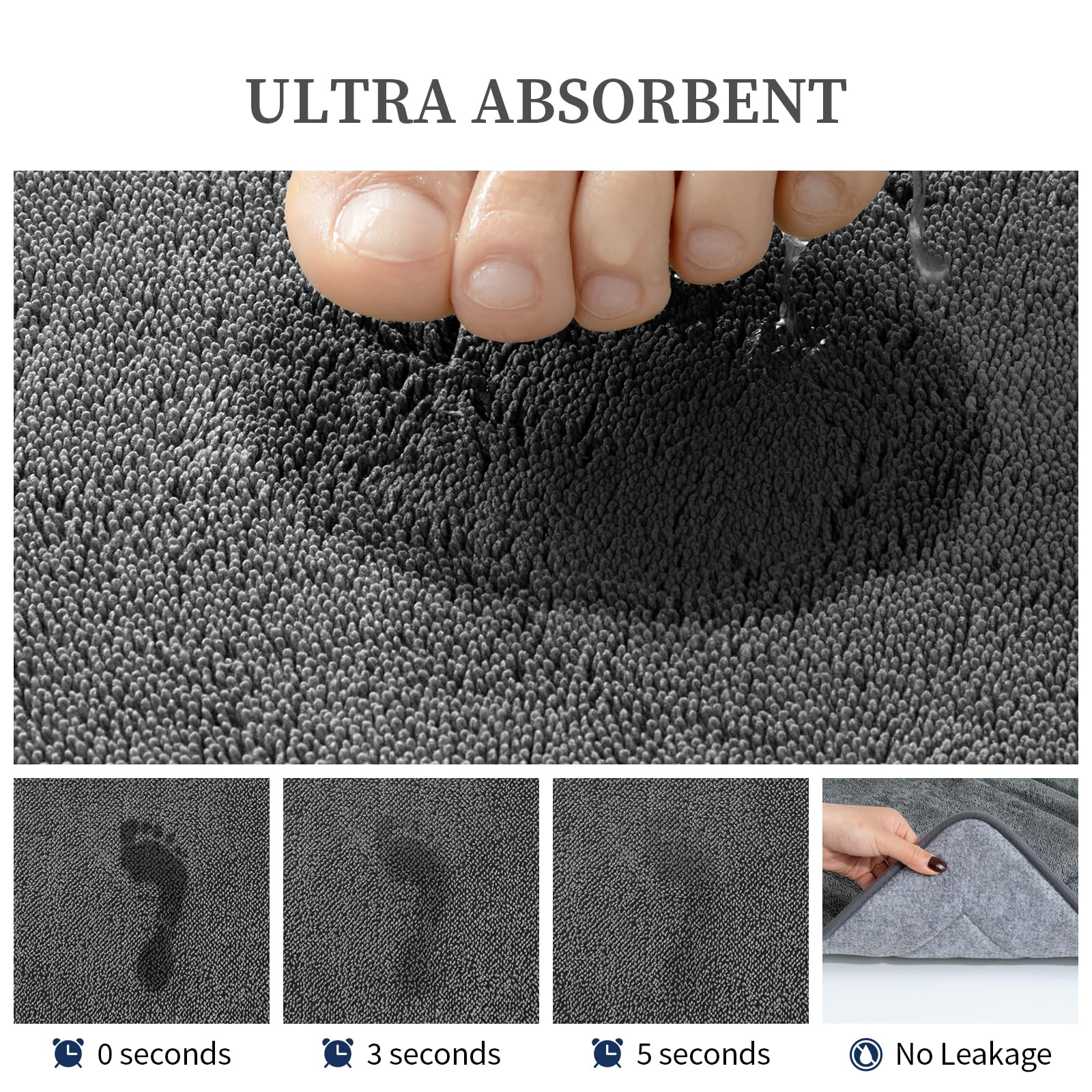 YIHOUSE non slip drip dot backing prevents shifting on bathroom floors