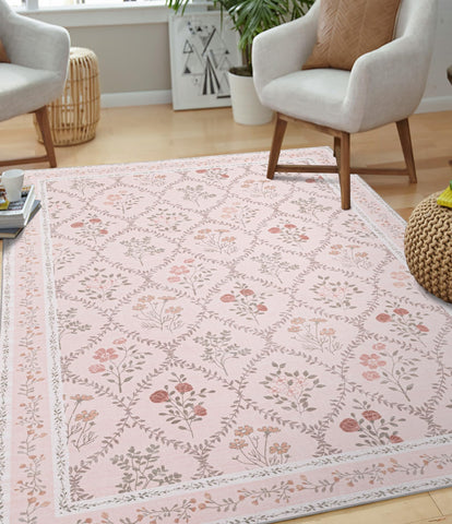 YIHOUSE non-slip rubber back rug stays in place in high-traffic areas.