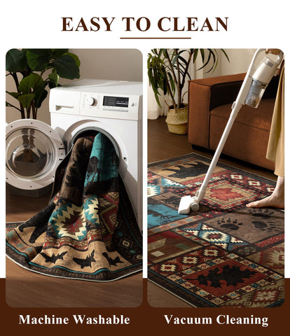 YIHOUSE pet-friendly rug; low-pile design minimizes shedding concerns.