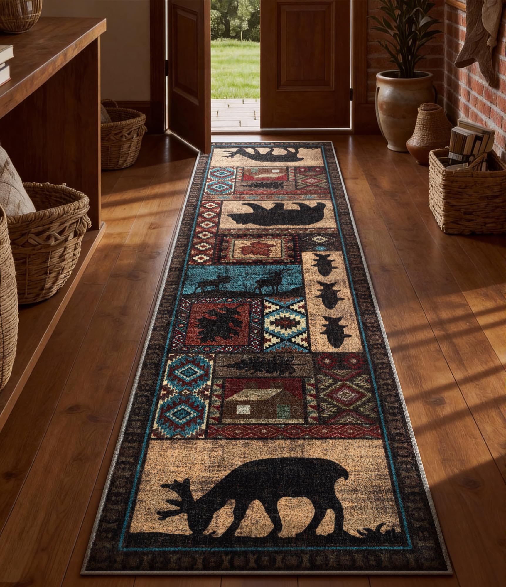 YIHOUSE low-pile rug slides under doors and furniture easily