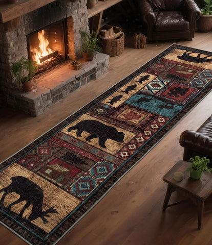YIHOUSE tribal print rug adds outdoorsy color to living spaces