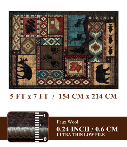 YIHOUSE southwestern bear pattern rug enhances living room style