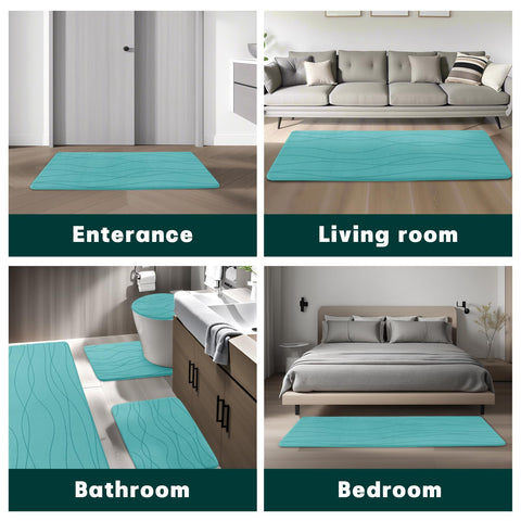 Durable teal color from YIHOUSE bath rug resists fading after washes