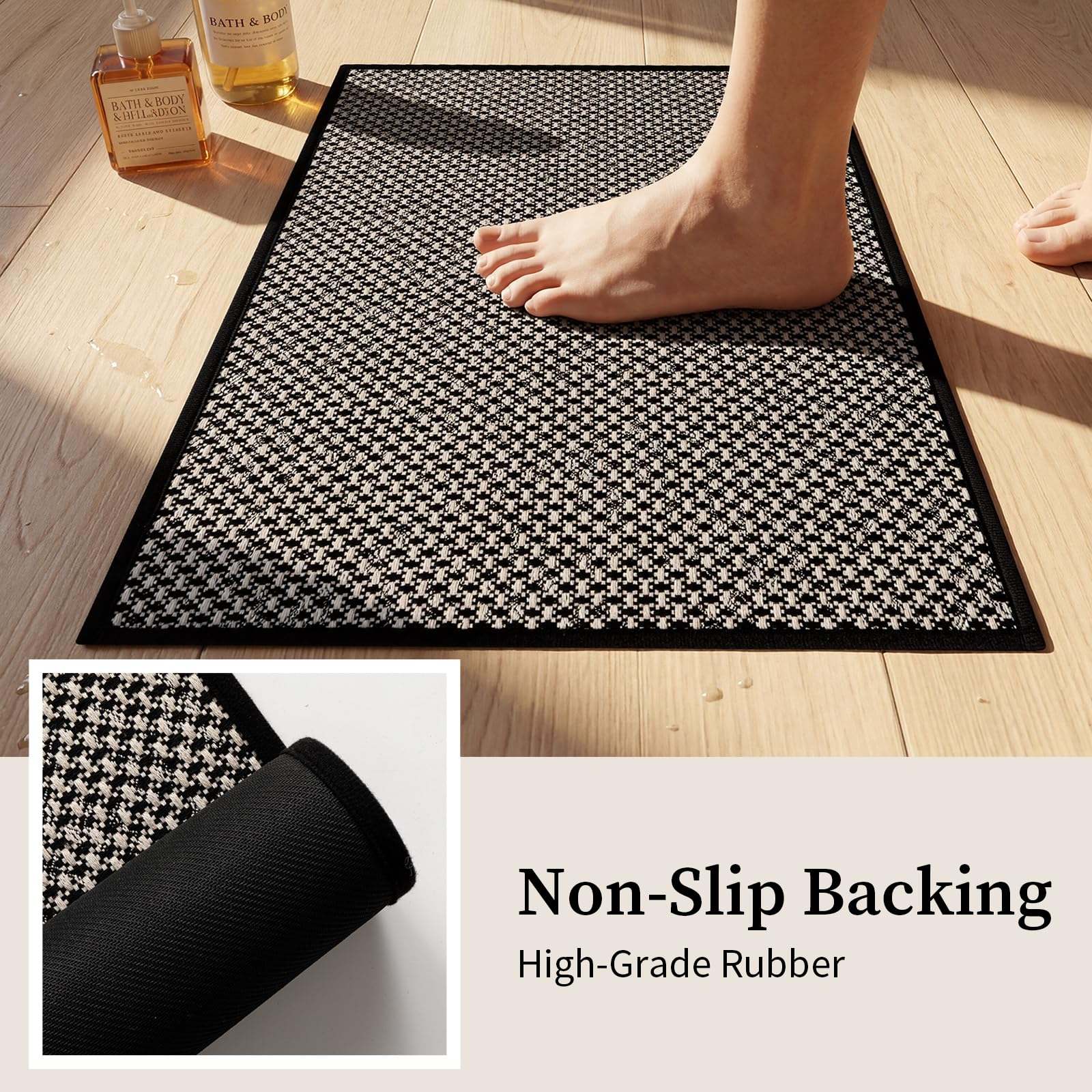 YIHOUSE two-piece bath rug set with 24x17 and 17x47 inches for versatile placement
