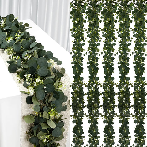 YIJXPOIN eucalyptus garland, 6ft length ideal for table runners and mantels.