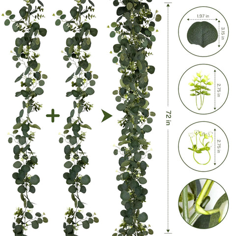 YIJXPOIN eucalyptus garland on mantle for timeless home decor