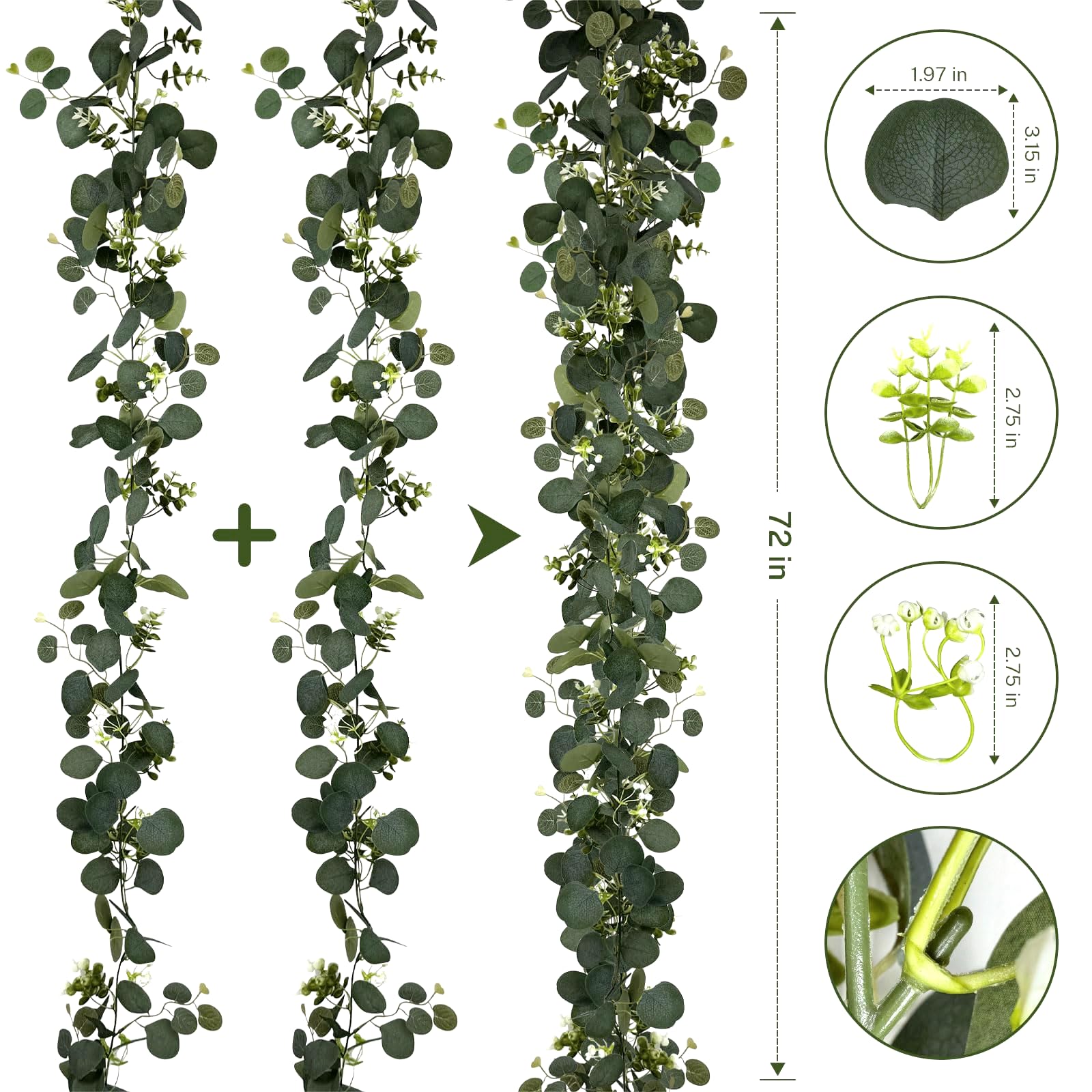 YIJXPOIN greenery vines drape over wedding arches for romantic ambiance.