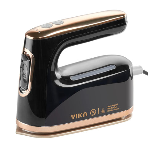 YIKA 2-in-1 steamer and iron front view showing compact travel-ready design.
