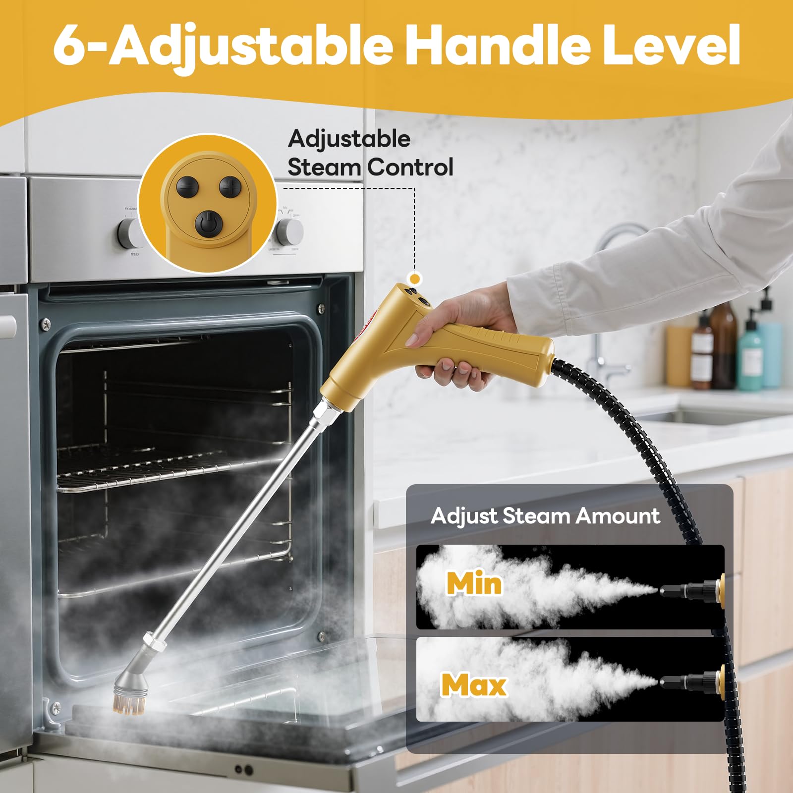 YIKEDA handheld steam cleaner brass brush for tough grime