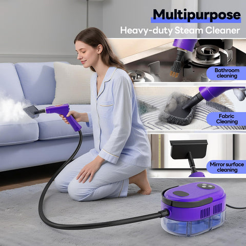 YIKEDA Steam cleaning couch upholstery for refreshed fabrics without chemicals.